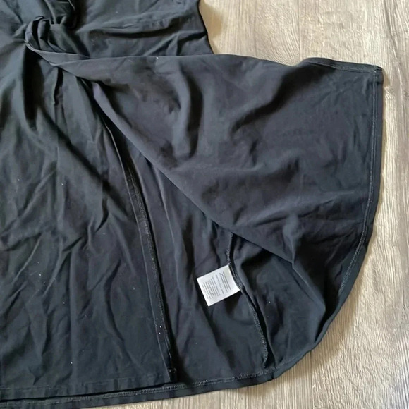 EILEEN FISHER Black Stretch Twist Front Split  Long Rayon/ Nylon Tunic Top-S-EUC - Picture 9 of 9
